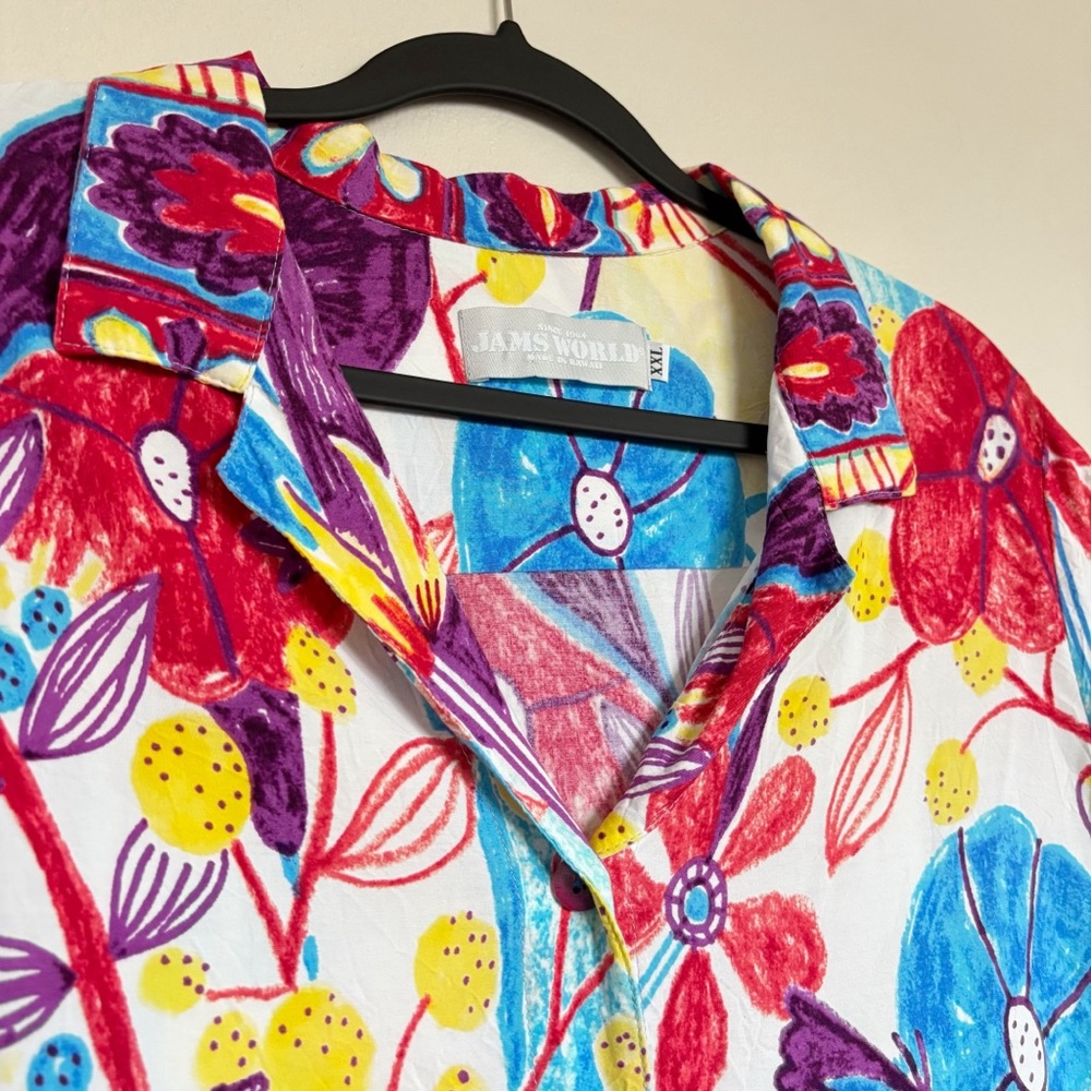 Jams World Retro Shirt in Trinity Size XXL Hawaiian Tropical Camp Shirt - Picture 3 of 7